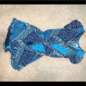 Hollister Blue Patterned Romper